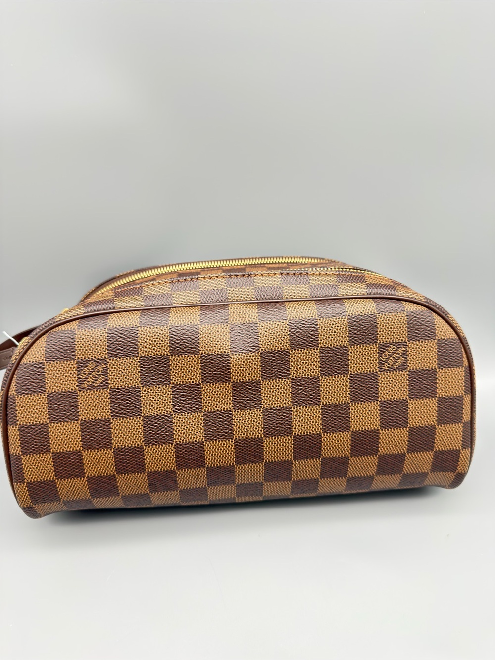 Louis Vuitton Damier Ébène Dopp Kit Checkered Men's Toiletry Pouch